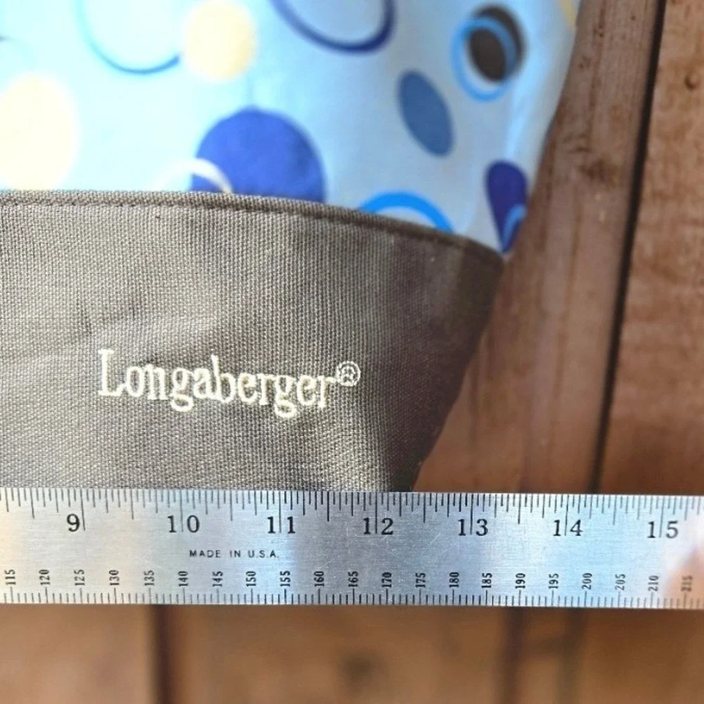 Longaberger Blue Circles Tote Bag Set with 2 Sealed Matching Pouches